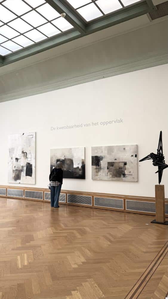 In de prachtige Hardenbergzaal van de Pulchri Studio aan het Lange Voorhout in Den Haag is de expositie van Jolanda Wassenaar te zien. Door de mooie hoge ruimtes met plafonds van 4, 5 meter hoog, komen de grote schilderijen prachtig tot zijn recht.